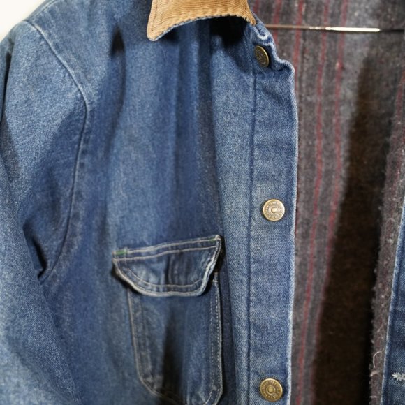 Rare vintage KEY IMPERIAL Blanket Lined Denim Jean Jacket 90s - Picture 3 of 4